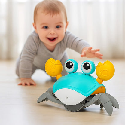 dancing crab, crawling crab, dancing crab toy, crawling crab toy, crawly crab, tummy time crab