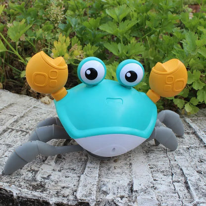 dancing crab, crawling crab, dancing crab toy, crawling crab toy, crawly crab, tummy time crab